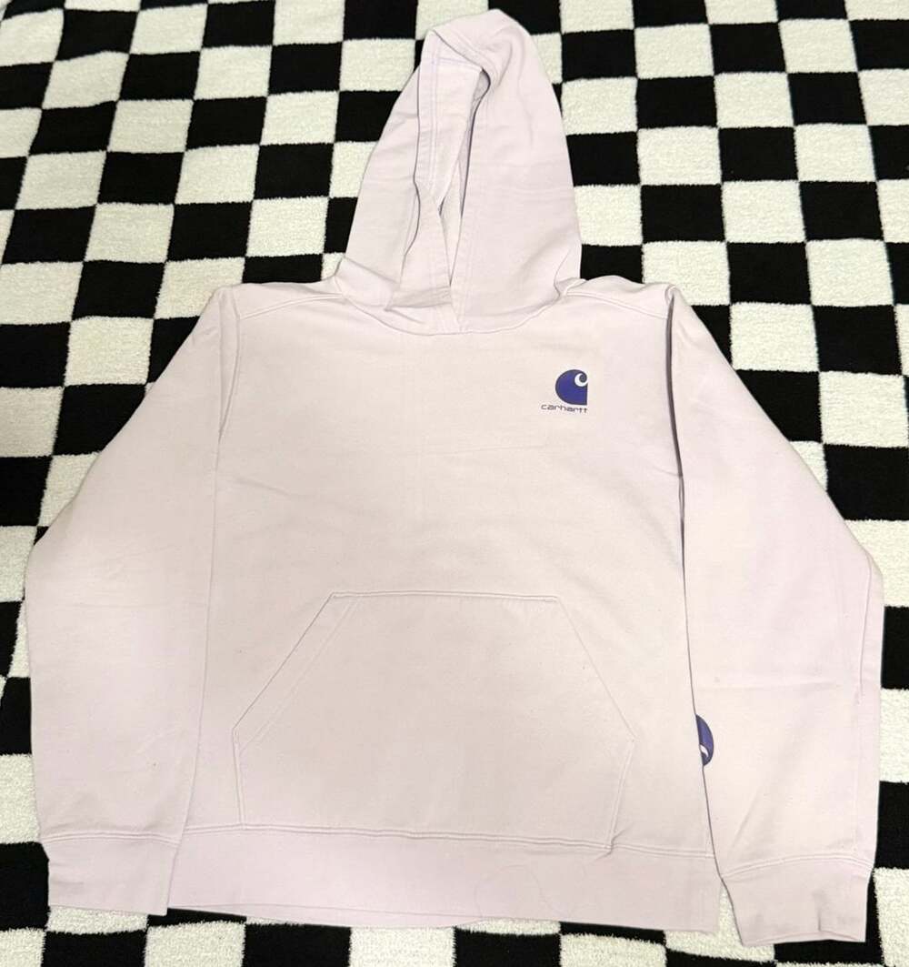 Carhartt Clarksburg Sleeve Logo Pullover Hoodie Lavender Purple